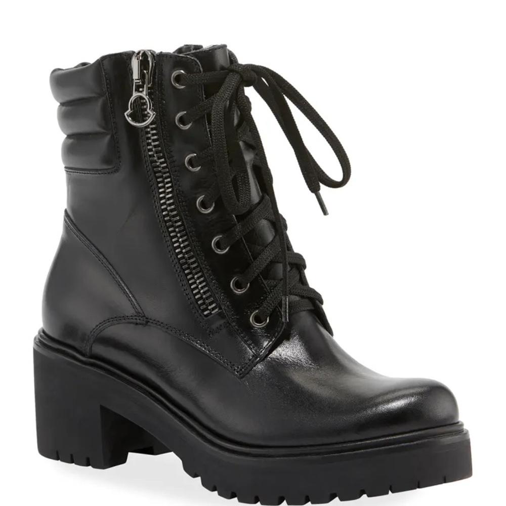 Moncler Viviane Leather Combat Boot size 39